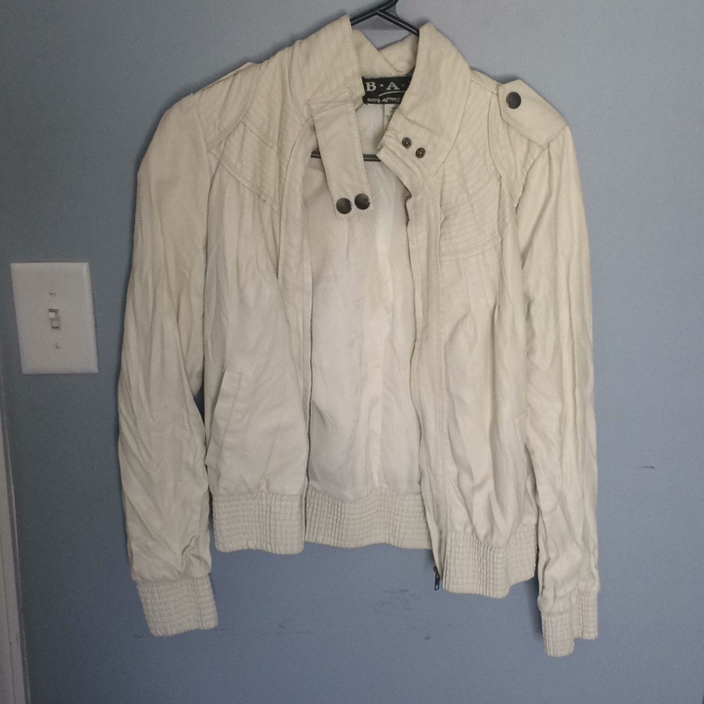 Off-white faux leather jacket